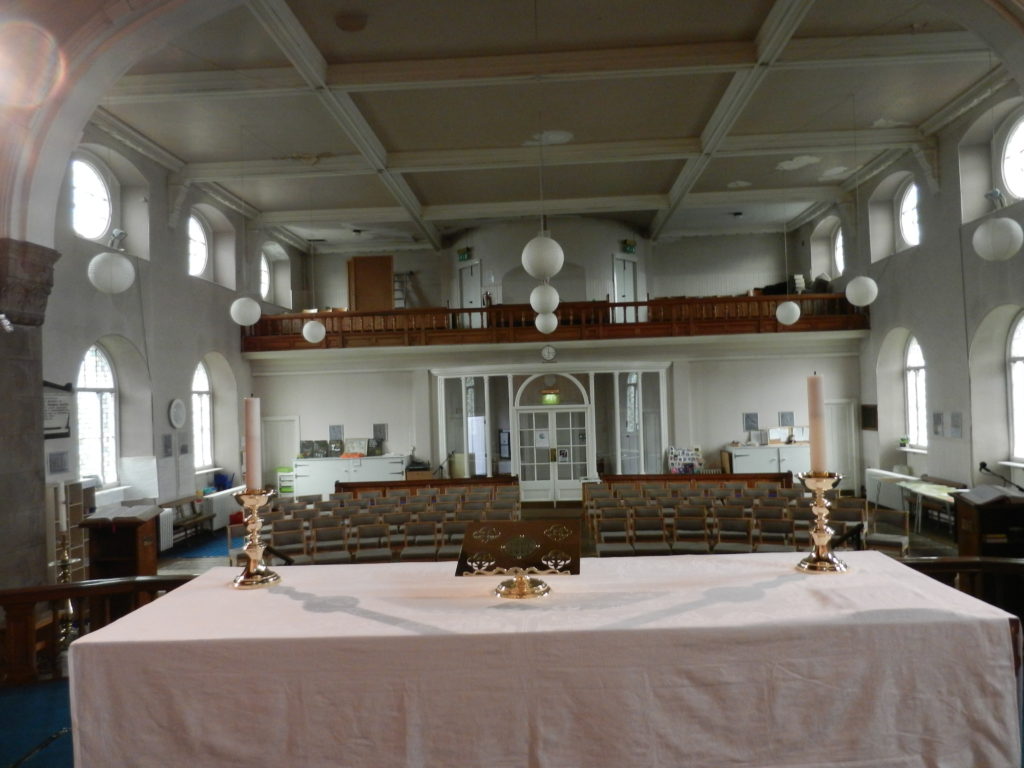 Inside church